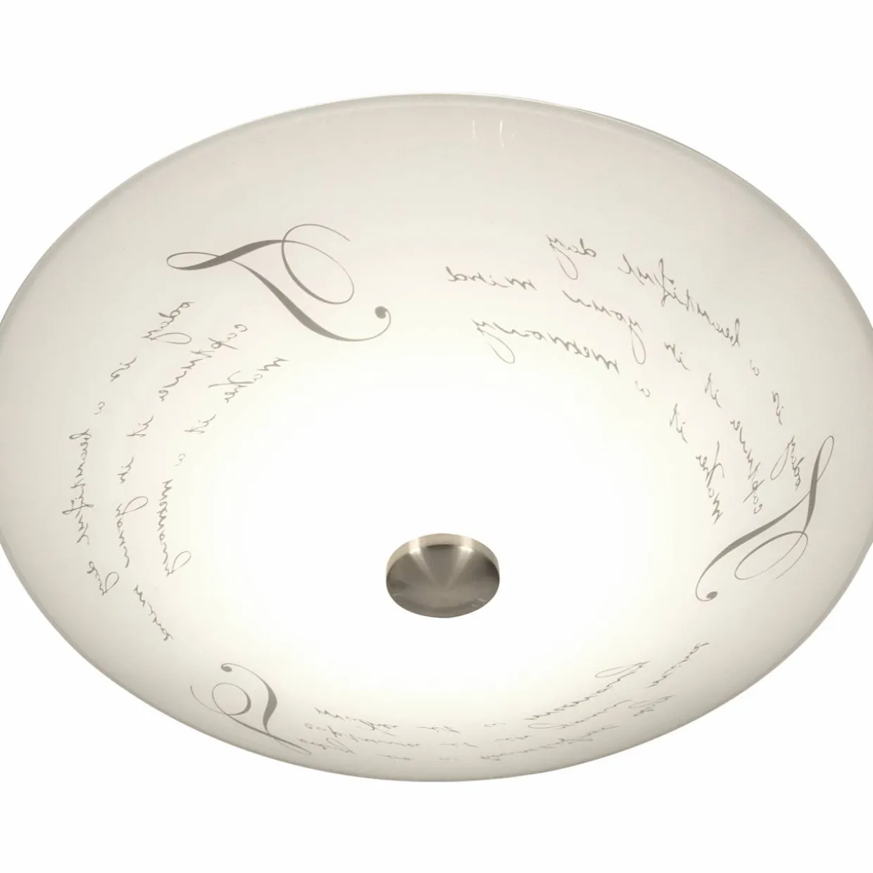 Plafondi Aneta Lighting Skrift 50 cm, valkoinen/teräs