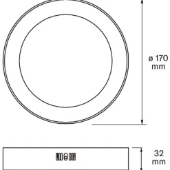 Plafondi Airam AELLA 170 3CCT 12W IP20 WH