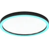 Plafondi EGLO connect.z Montemorelos-z led 34,5W Ø57cm musta/valkoinen, kristalliefekti