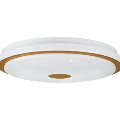 Plafondi EGLO Lanciano 1 led 24W Ø38cm valkoinen/puu