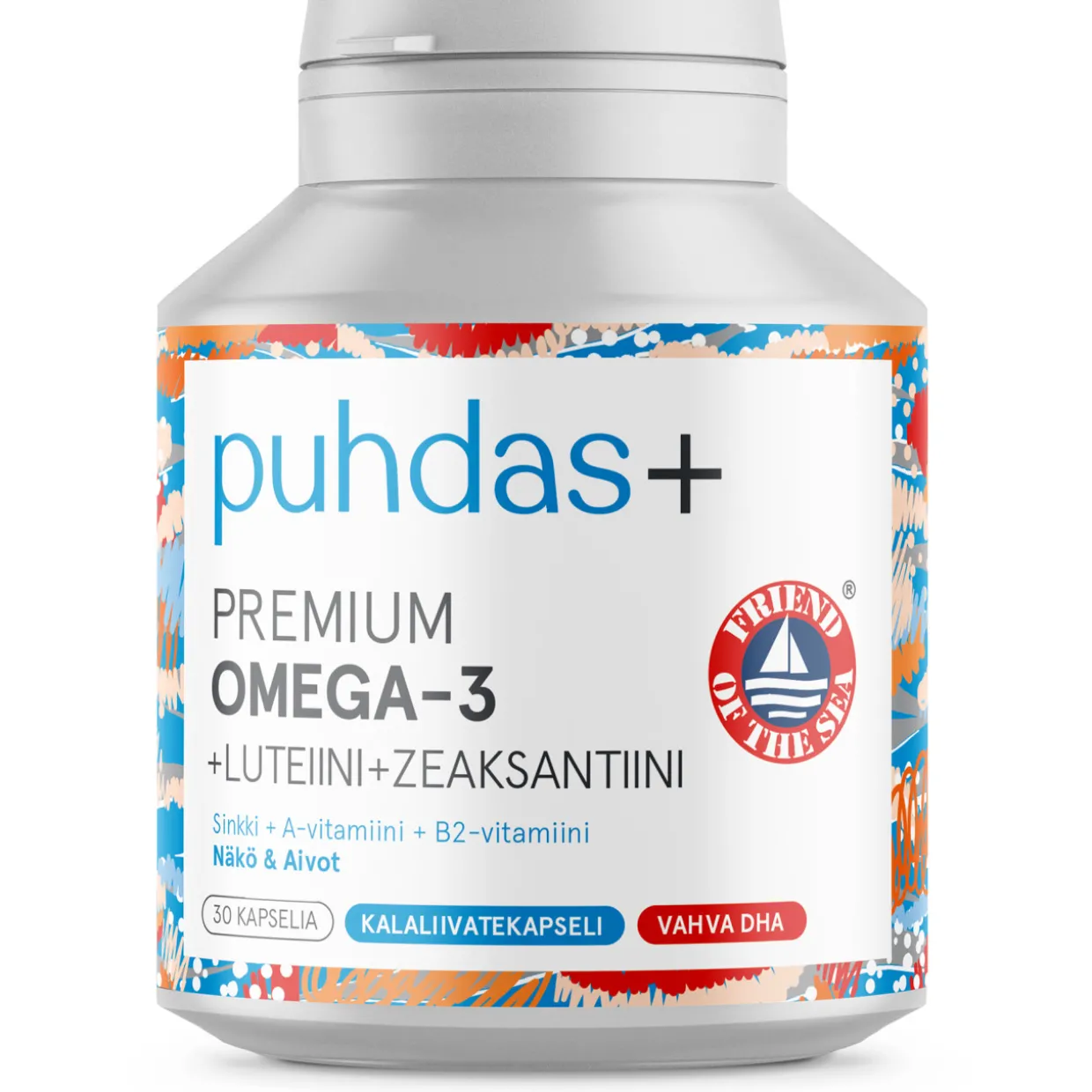 Premium Omega-3 + Luteiini ja Zeaksantiini Puhdas+ 30 kaps