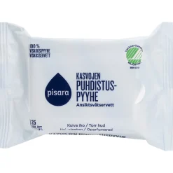 Puhdistuspyyhe kasvoille Pisara 25 kpl hajusteeton