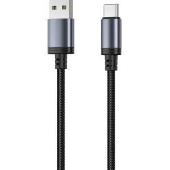 Punottu kaapeli Mobia USB-A, USB-C 60 W musta, 0,5 m