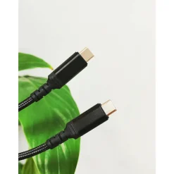 Punottu kaapeli Mobia USB-A, USB-C 60 W musta, 0,5 m