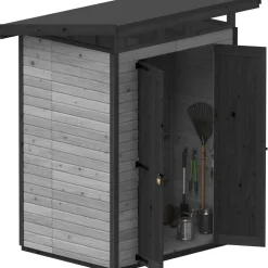 Puutarhavaja Upyard Strongbox M, 163 x 127 x 222 cm, harmaa/musta