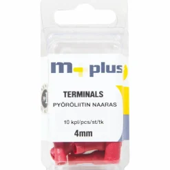Pyöröpistoke 4 mm punainen, 10 kpl
