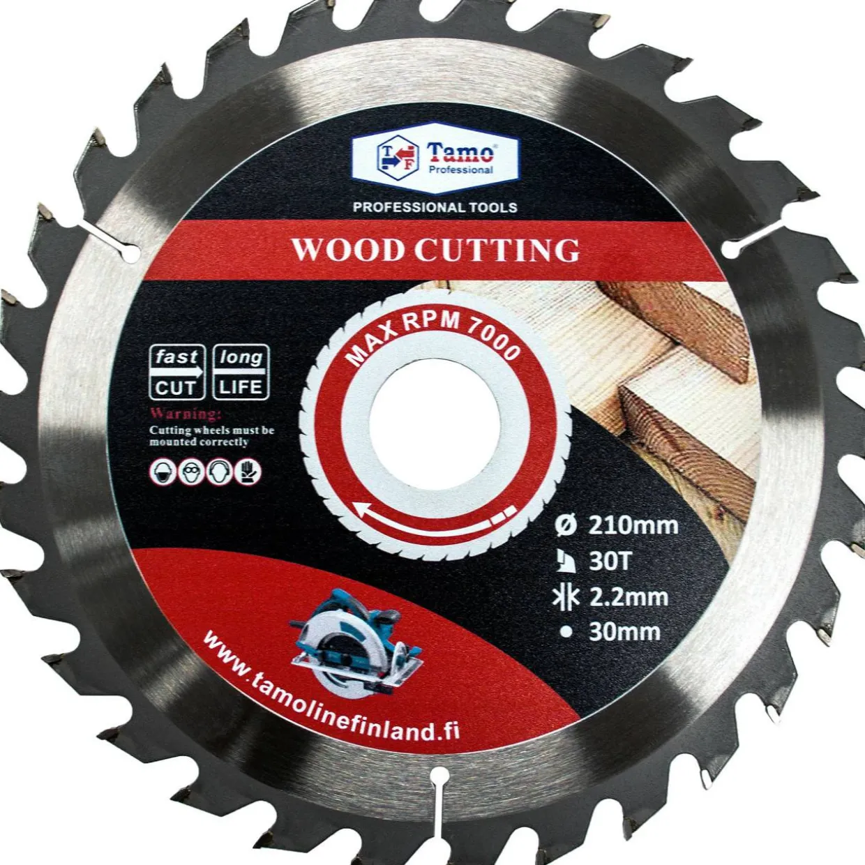 Pyörösahanterä Tamo Professional 210 mm x 30T x 30 mm