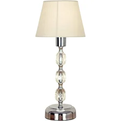 Pöytävalaisin Aneta Lighting Johanna, kromi/valkoinen