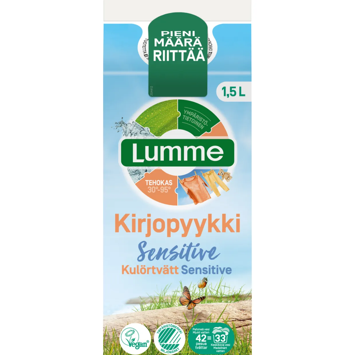 Pyykinpesuneste Lumme 1,5 l Sensitive kirjopyykki