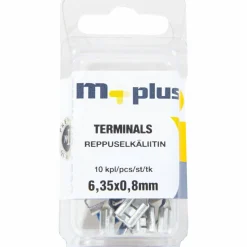 Reppuselkäliitin 6,35 x 0,8 mm sininen, 10 kpl