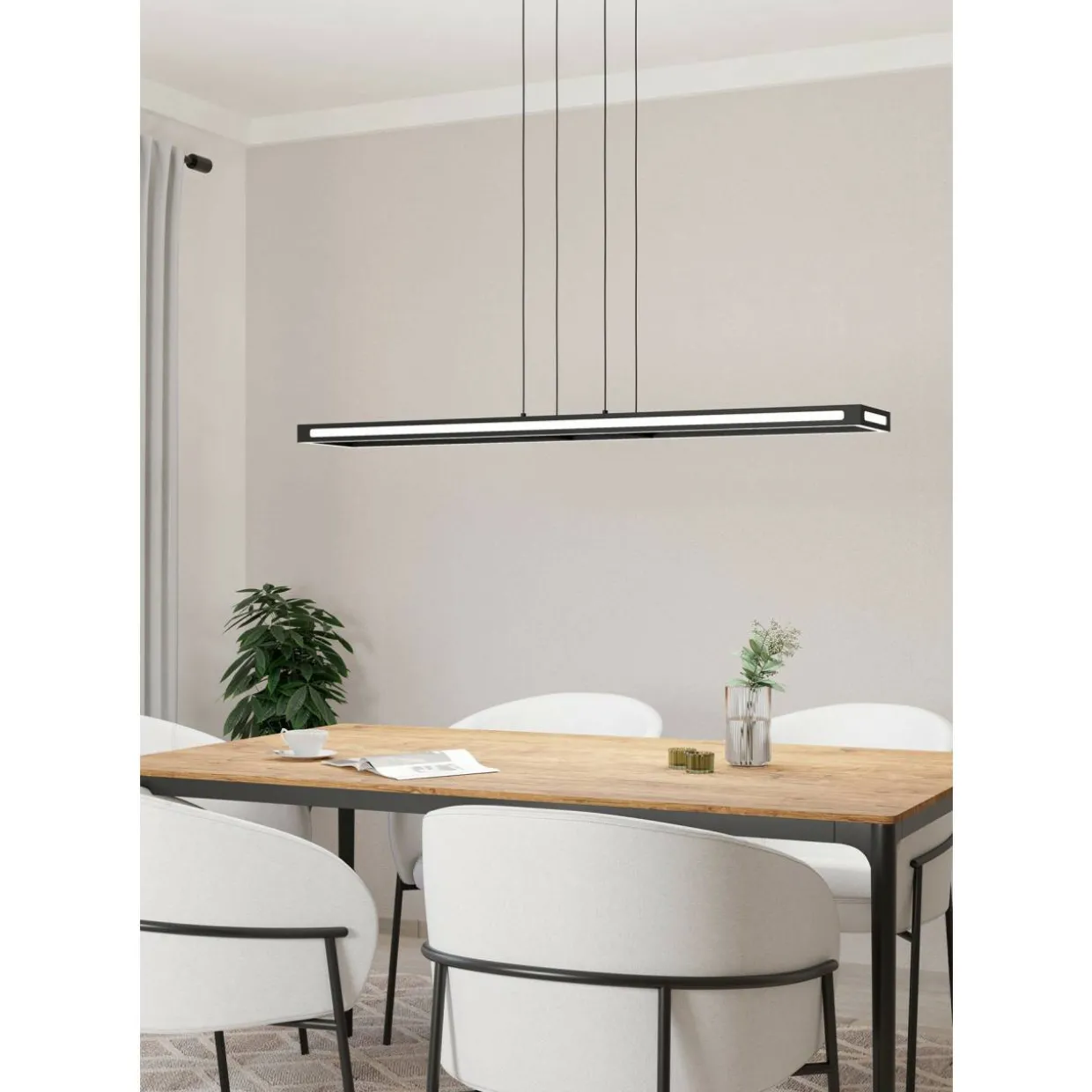 Riippuvalaisin EGLO conncect.z Salvilanas-z led 33W 116x20cm musta/valkoinen