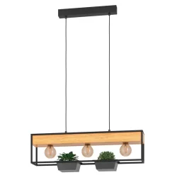 Riippuvalaisin EGLO Libertad 1 3x40W 76x14cm puu/musta/ruskea