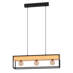 Riippuvalaisin EGLO Libertad 1 3x40W 76x14cm puu/musta/ruskea
