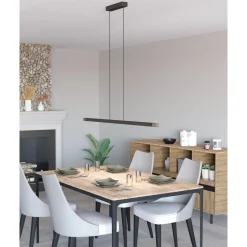 Riippuvalaisin EGLO Lisciana led 22W 126x3,5cm puu/harmaa/valkoinen
