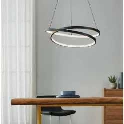 Riippuvalaisin EGLO Ruotale led 37W Ø55cm musta/valkoinen