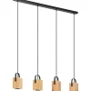 Riippuvalaisin 4-os EGLO Ayles led 4x3W 93x8,5cm puu/musta