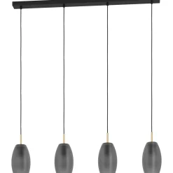Riippuvalaisin 4-os EGLO Batista 4x40W 94,5x12cm mattaharmaa/harjattu messinki