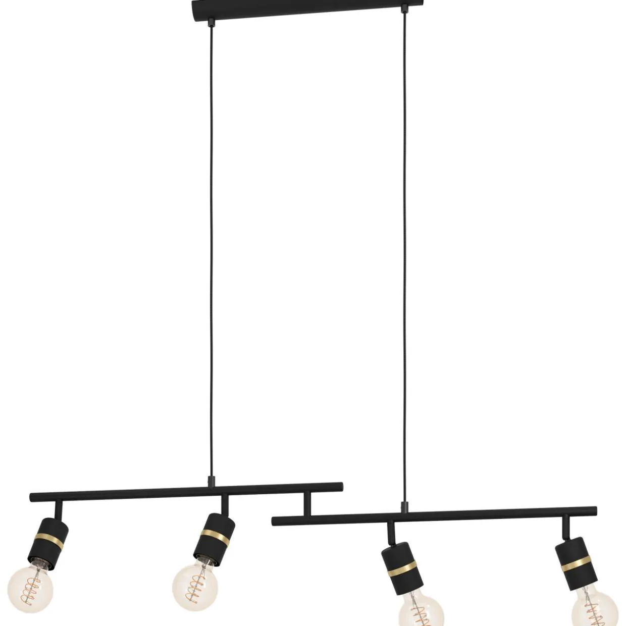 Riippuvalaisin 4-os EGLO Lurone 4x10W 100x5cm musta/messinki