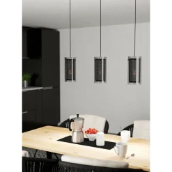 Riippuvalaisin 3-os EGLO Pinto textil 1 led 3x10W musta