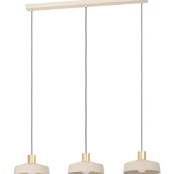 Riippuvalaisin 3-os EGLO Valdiola 3x40W 93x23cm harjattu messinki/hiekka