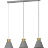 Riippuvalaisin 3-os Twicken 3x40W 92x22cm harmaa/kulta