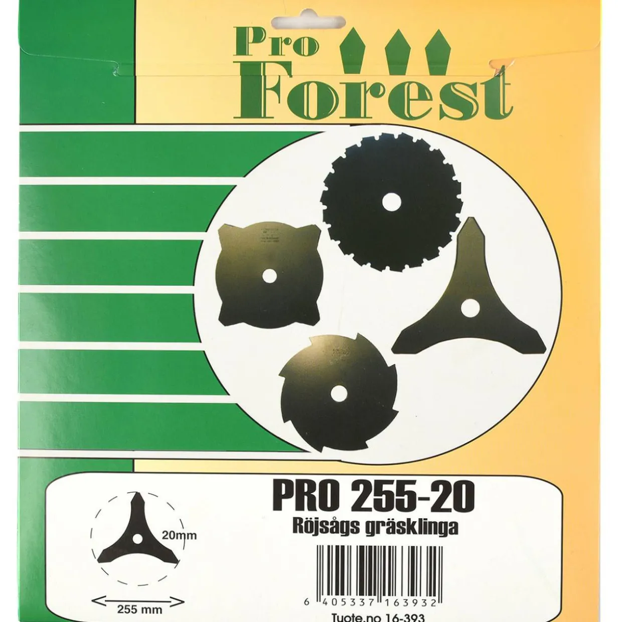 Ruohoterä 255/20 mm 3-hampainen ProForest