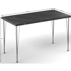 Ruokapöytä Chic Home 120 cm Noora + 4 tuolia, musta