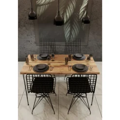Ruokapöytä Chic Home 120 x 60 x 75 cm Noora beige/musta