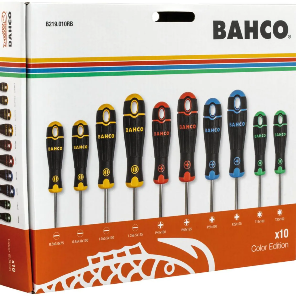 Ruuvitalttasarja BahcoFit Color Edition 10-osainen