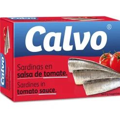 Sardiini Calvo 120 / 84 g tomaattikastikkeessa