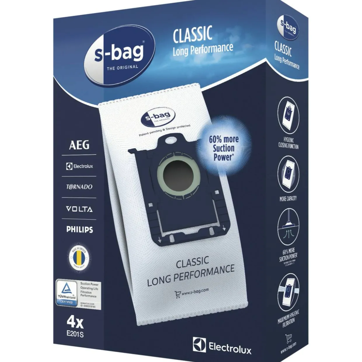 s-bag®-pölypussi E201S 4 kpl