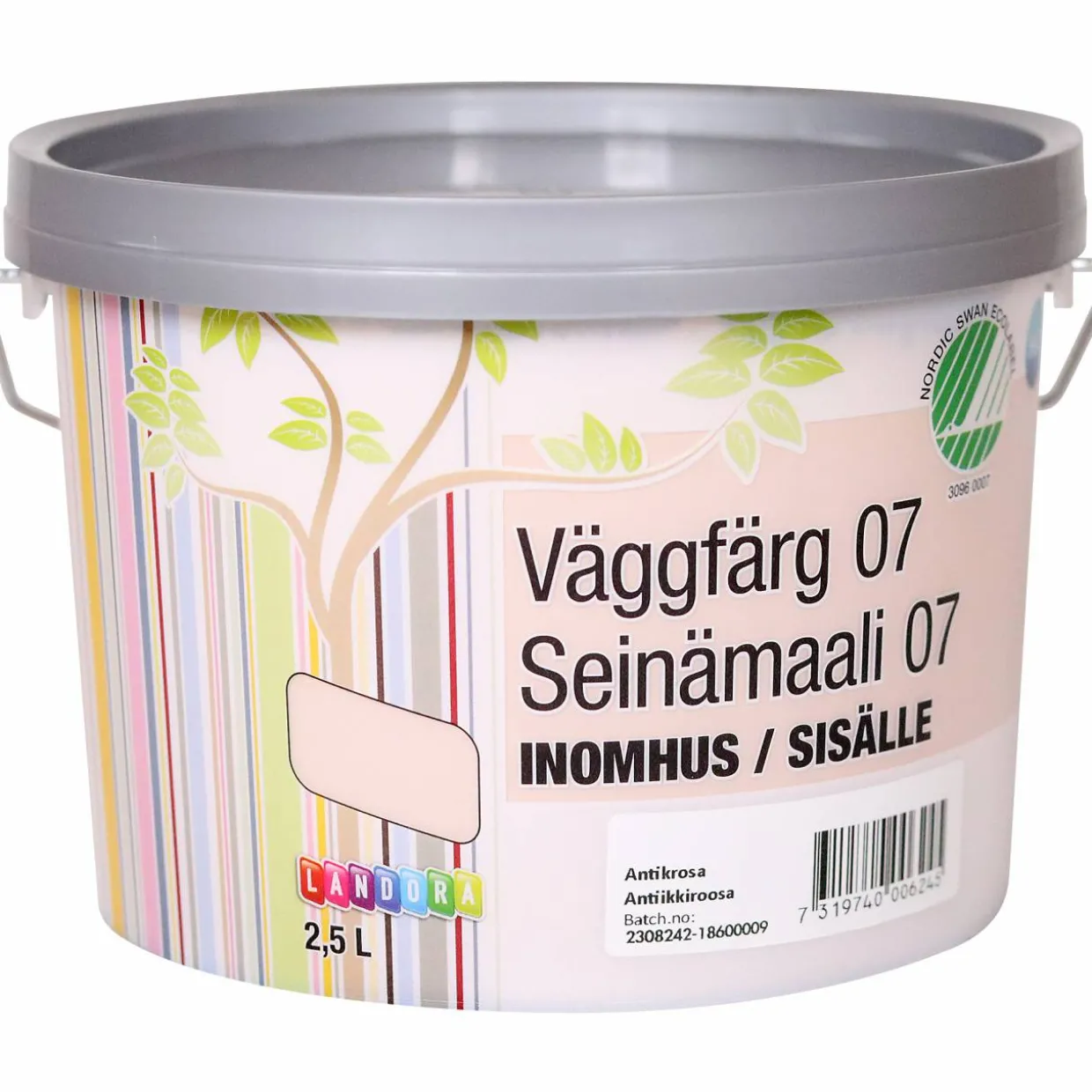 Seinämaali 07 2,5 l Antiikkiroosa