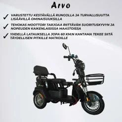 Senioriskootteri Arvo P200 musta