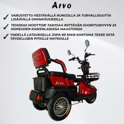 Senioriskootteri Arvo P200 punainen
