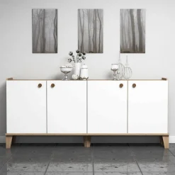Senkki Chic Home 180 x 41 x 78 cm Susanna beige/valkoinen