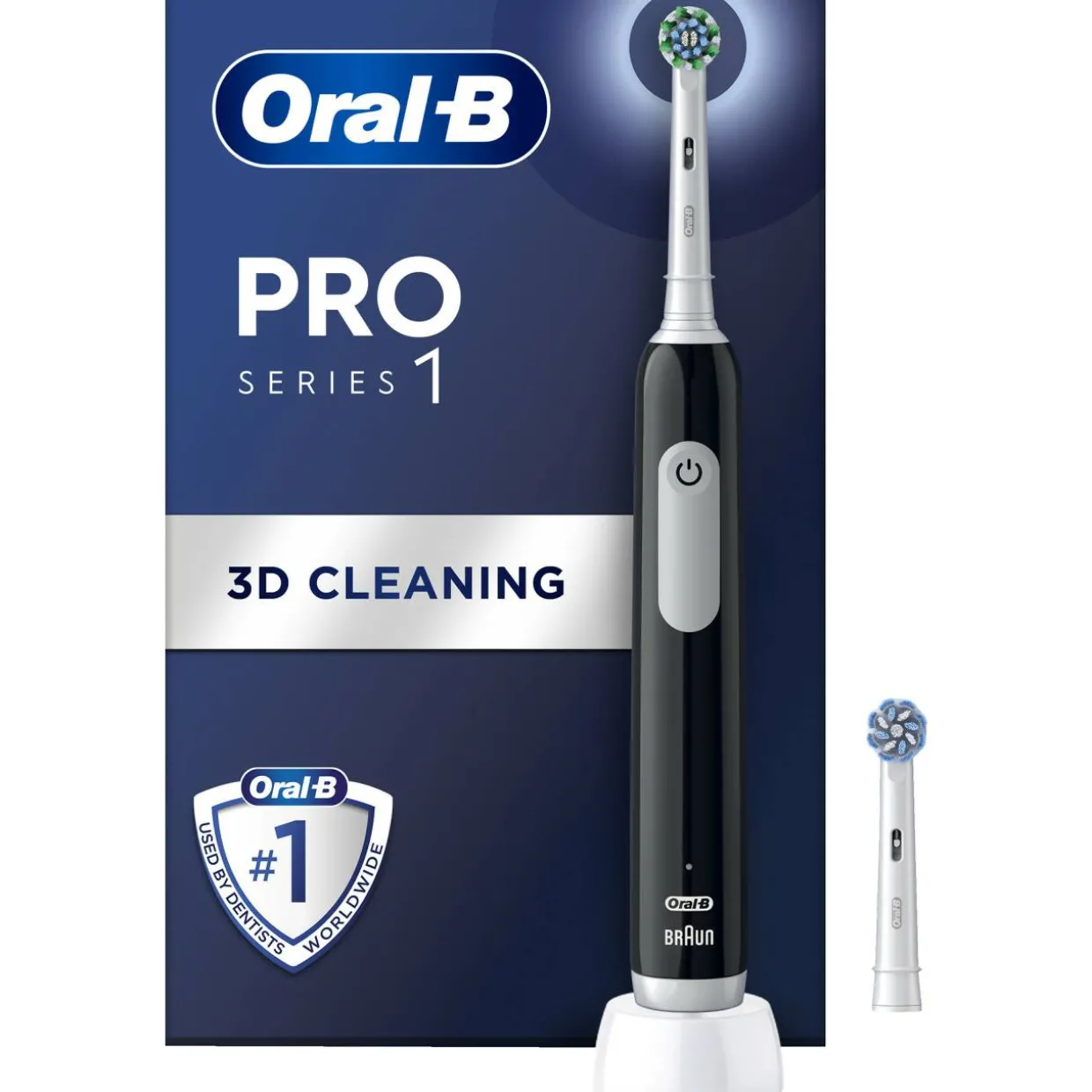 Sähköhammasharja Oral-B Pro 1, musta + 1 extra-vaihtoharja