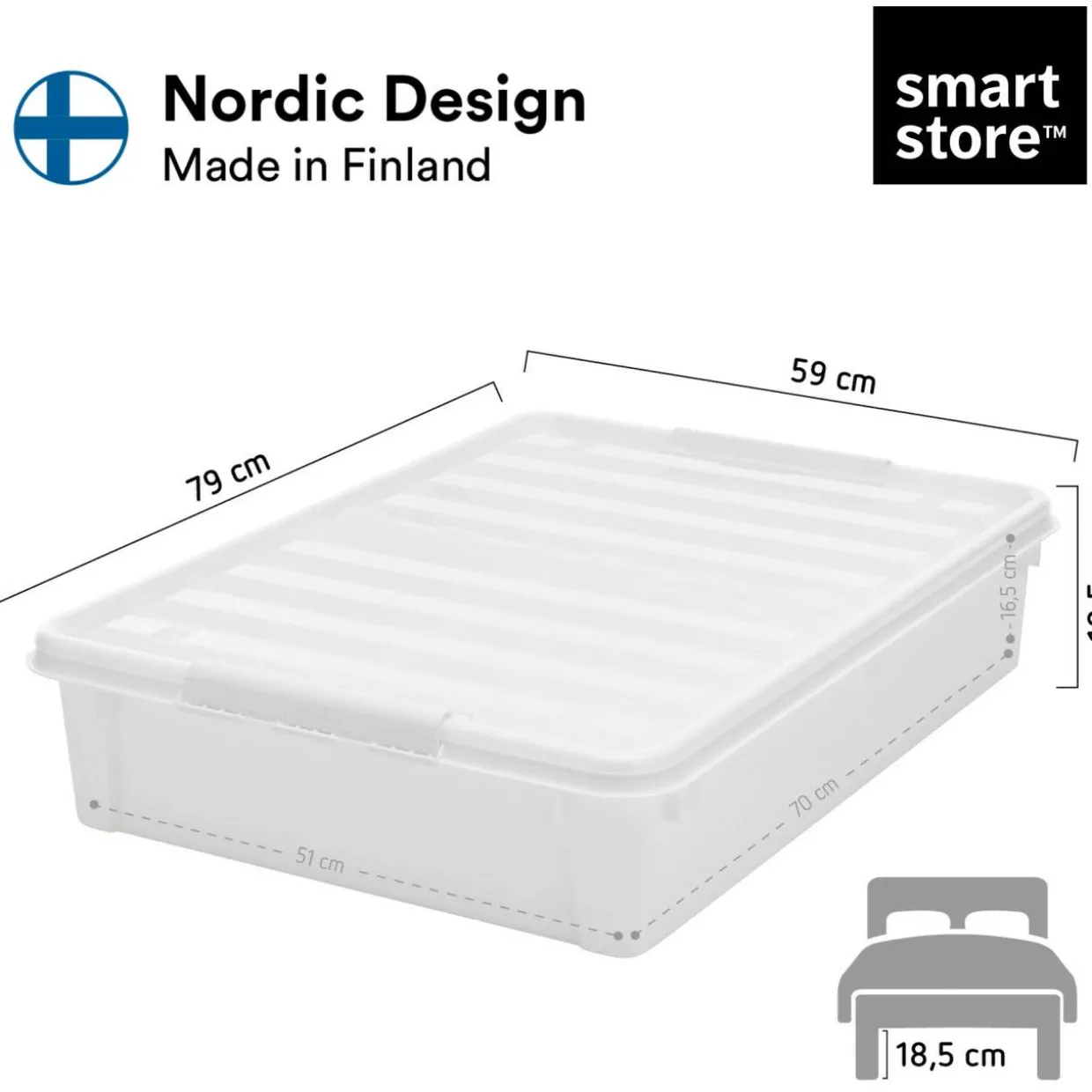 Sängynaluslaatikko SmartStore 60 l