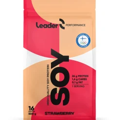 Soijaproteiinijauhe Leader 500 g Strawberry