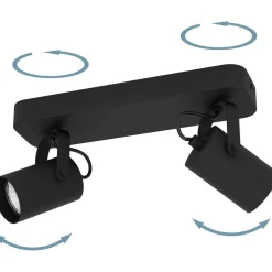 Spottivalaisin 2-os EGLO Sorego led 2x3W 28x10c12cm musta