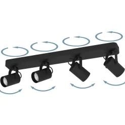 Spottivalaisin 4-os EGLO Sorego led 4x3W 58x10x12cm musta