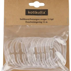 Suihkuverhorengas Kotikulta 12 kpl läpinäkyvä
