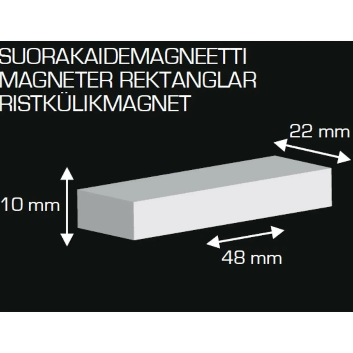 Suorakaidemagneetit 2 kpl