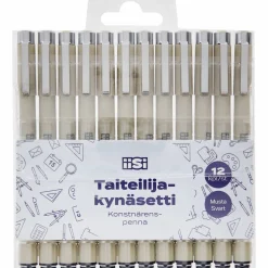 Taiteilijakynäsetti Iisi 12 kpl musta