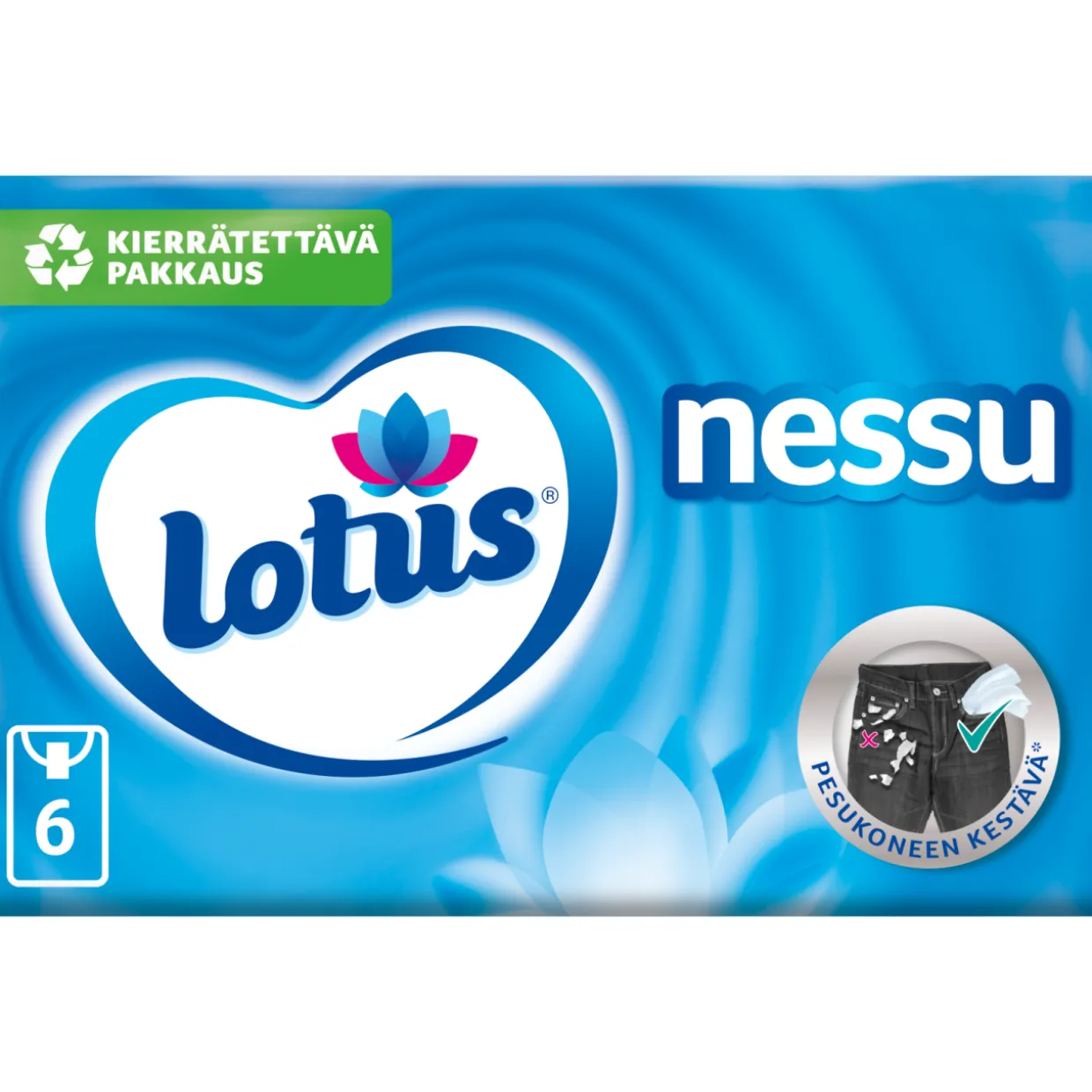 Taskunenäliina Lotus Nessu 6 x 9 kpl