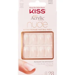 Tekokynnet Kiss 28 kpl Salon Acrylic™ Nude French suorakärki