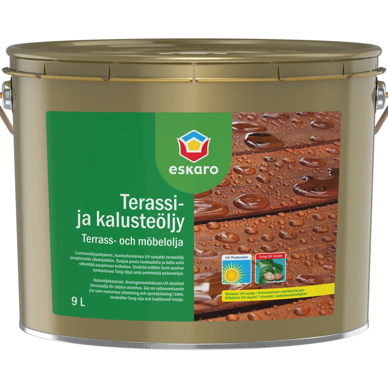 Terassi- ja kalusteöljy Eskaro 9 l musta
