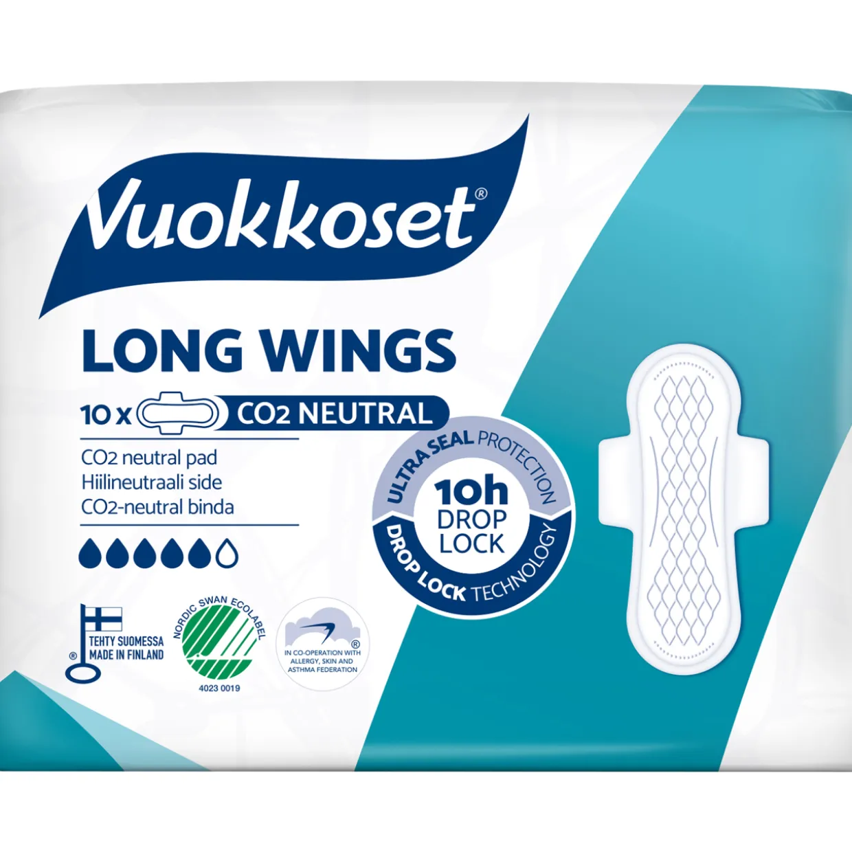 Terveysside 10 kpl Long Wings