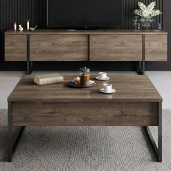 TV-taso Chic Home 180 cm Lyydia ruskea/musta