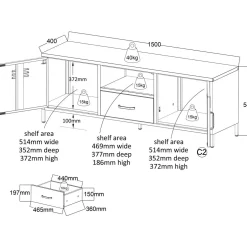 TV-taso Eureka 150 cm Carbon