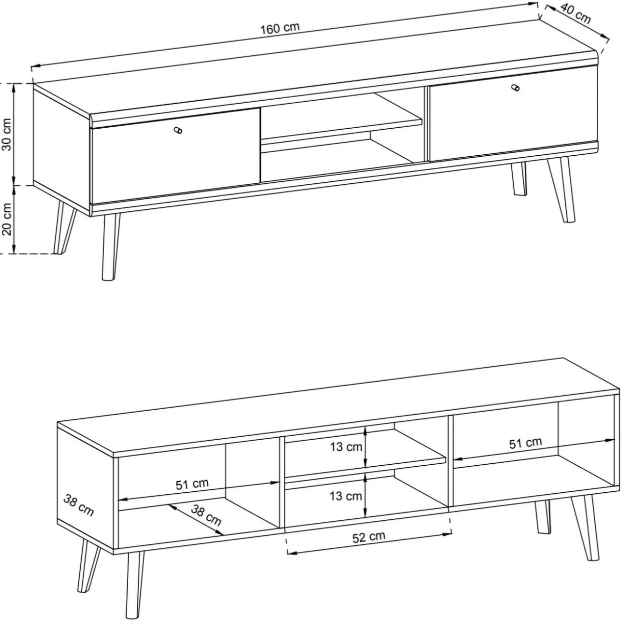 TV-taso Eureka Jasmin (leveys 160 cm)